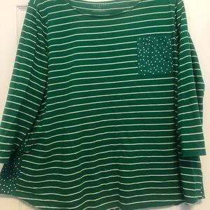 Talbots stripped top 3x with 3/4 sleeves.